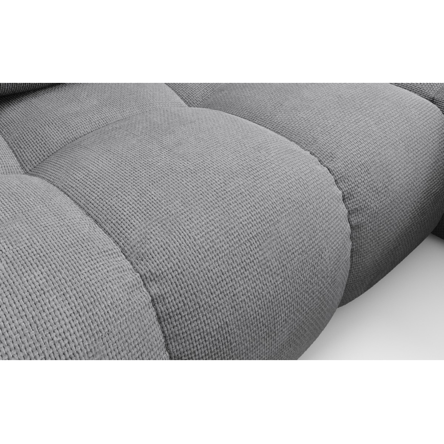 Parempoolne L-kujuline lahtikäiv polsterdatud nurgadiivan ALMADA, panipaigaga, hall