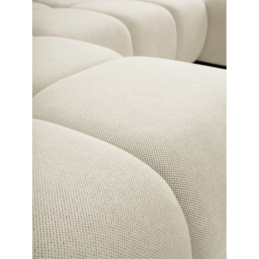 ALMADA U-kujuline polsterdatud lahtikäiv diivan hoiuruumiga, beež