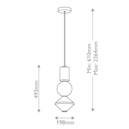 Alora Mood - BIJOU LED-rippvalgusti kaablil LED/20W/230V 3000K kuldne