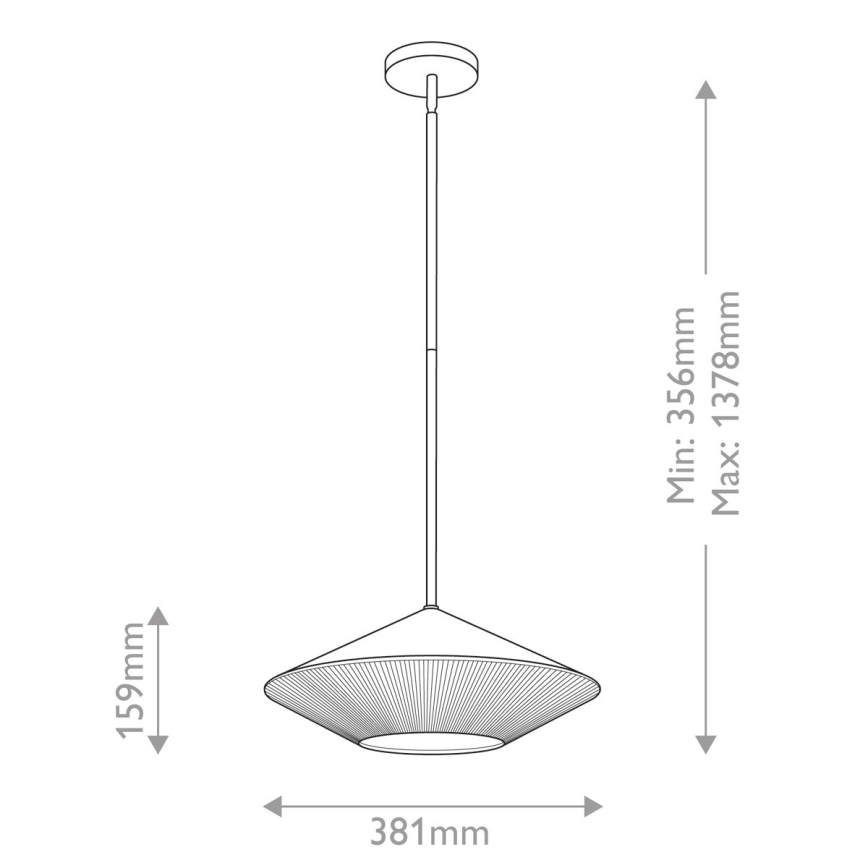Alora Mood - Ripplühter DAPHNE 1xE27/60W/230V d. 38,1 cm must