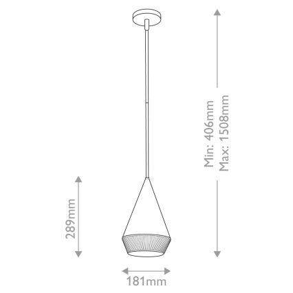 Alora Mood - lühter varrega DAPHNE 1xE27/60W/230V läbimõõt 18,1 cm must/pruun