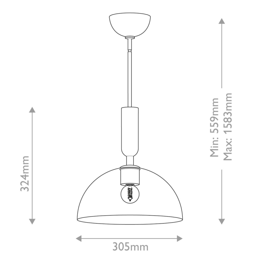 Alora Mood - Ripplühter JUDE 1xE27/60W/230V d. 30,5 cm messing