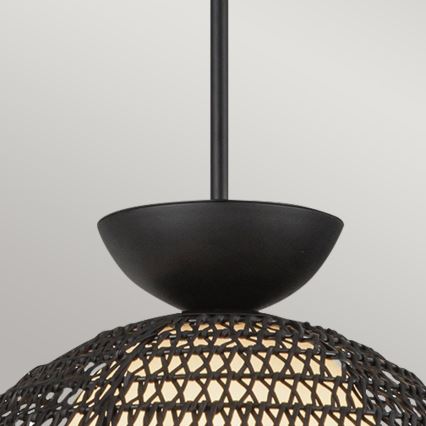 Alora Mood - Rippvalgusti varrega PERTH 1xE27/60W/230V Ø 37,5 cm must