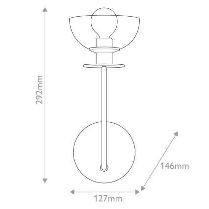 Alora Mood - Seinavalgusti SYLVIA 1xE14/40W/230V must