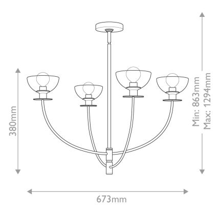 Alora Mood - Varrega lühter SYLVIA 4xE14/40W/230V must