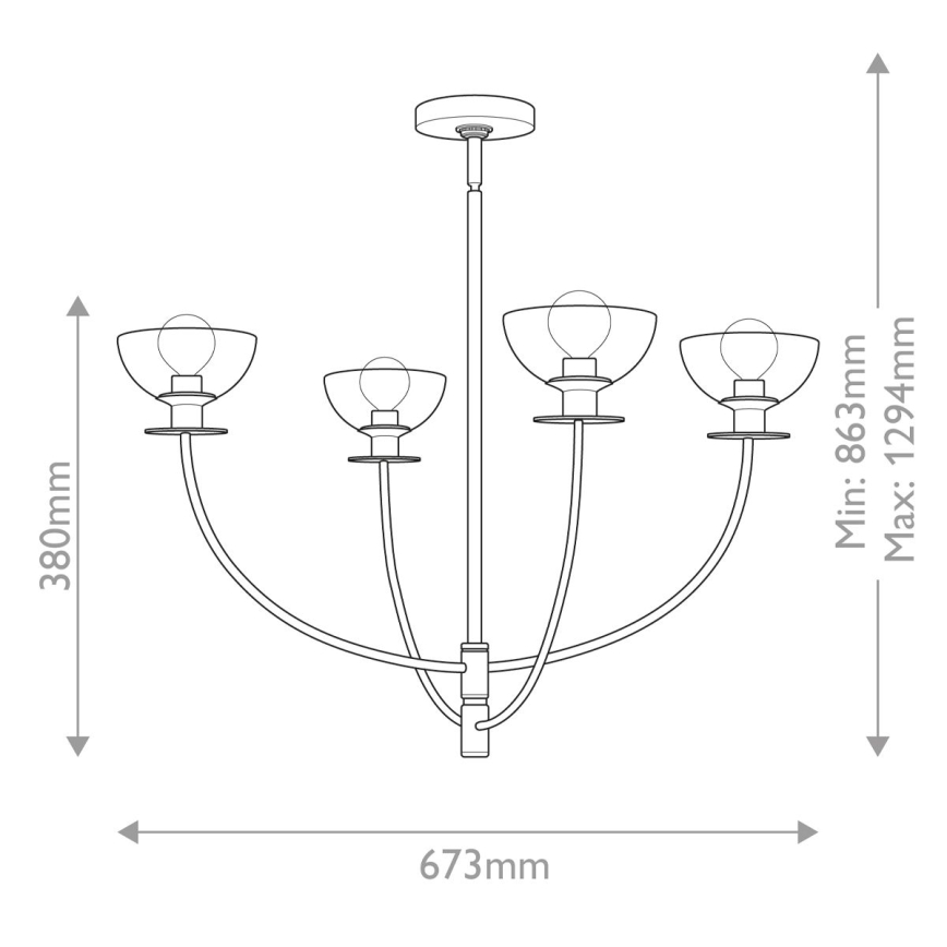 Alora Mood - Varrega lühter SYLVIA 4xE14/40W/230V must