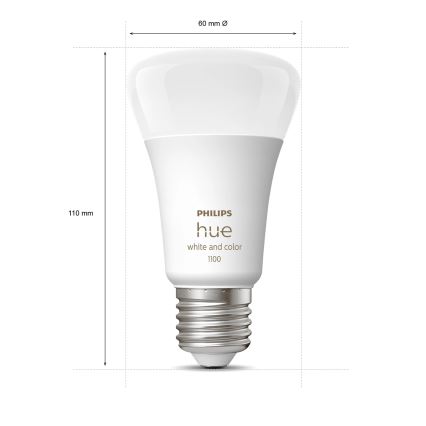 Stardikomplekt Philips Hue WHITE AND COLOR AMBIANCE 2xE27/9W/230V 2200-6500K + nutikas pistik, Hue Bridge ja hämarduslüliti