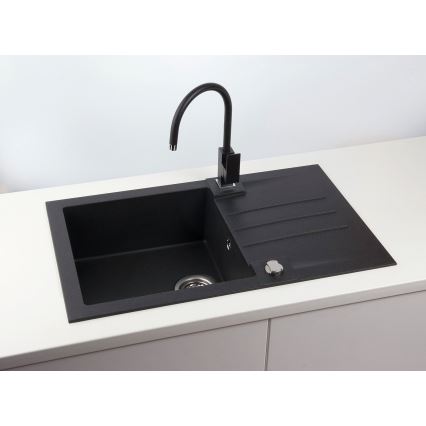 ALVEUS 1090942 - Valamu kööki ROCK 78x48 cm graniit/must