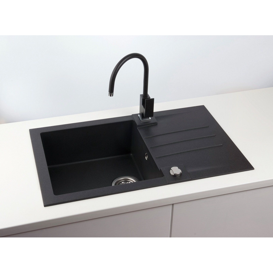 ALVEUS 1090942 - Valamu kööki ROCK 78x48 cm graniit/must