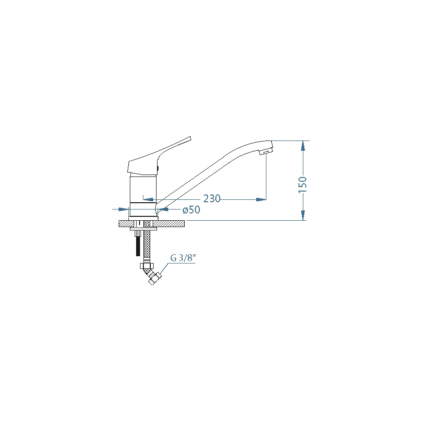 ALVEUS 1091137 - Valamu kraan RIVIERA 14,8 cm läikiv kroom