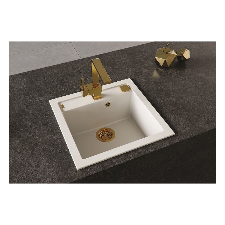 ALVEUS 1128395 - Valamu kööki FORMIC 52x51 cm graniit/valge