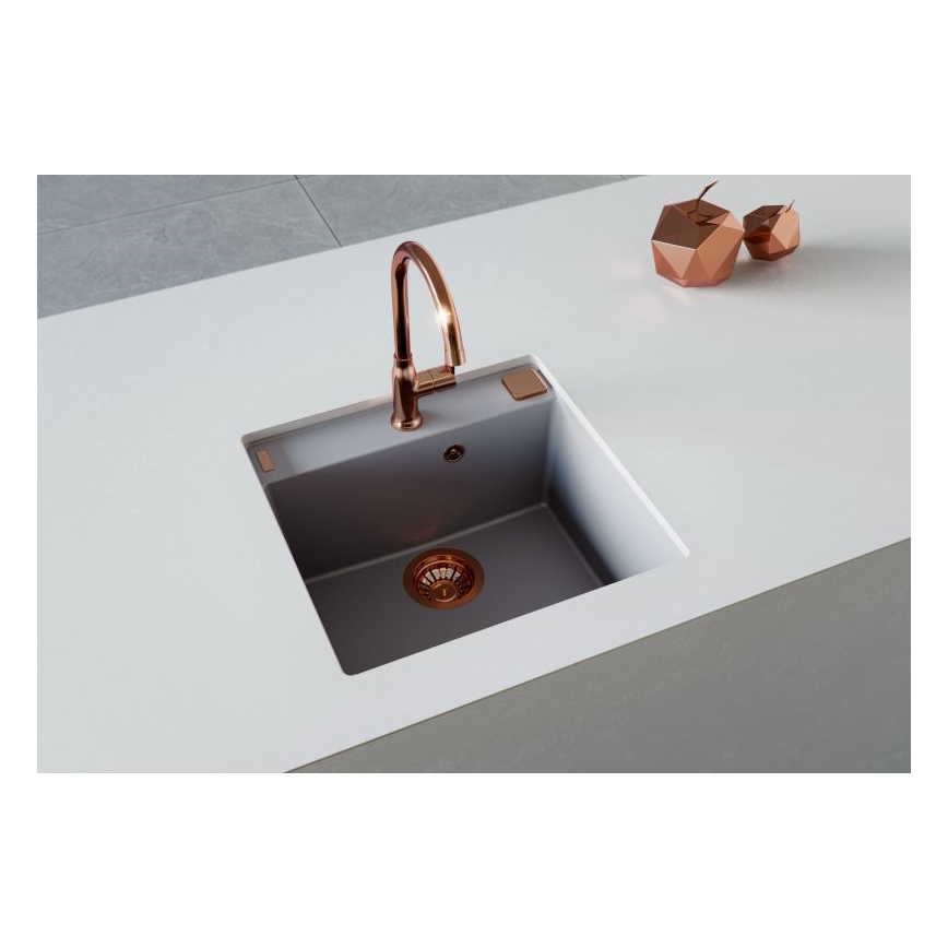 ALVEUS 1128395 - Valamu kööki FORMIC 52x51 cm graniit/valge