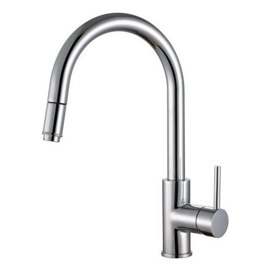 ALVEUS 1129021 - Valamu kraan väljatõmmatava pihustiga DELOS 38 cm läikiv kroom