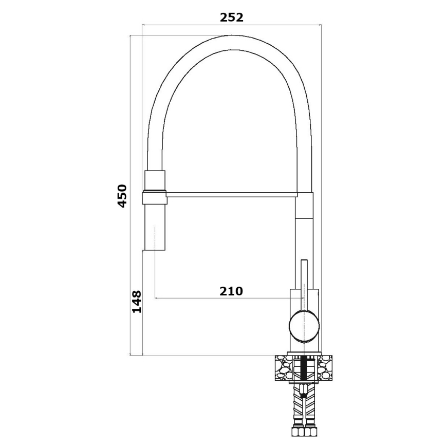 ALVEUS 1129024 - Valamu kraan paindliku varrega ELIA 45 cm läikiv kroom/must