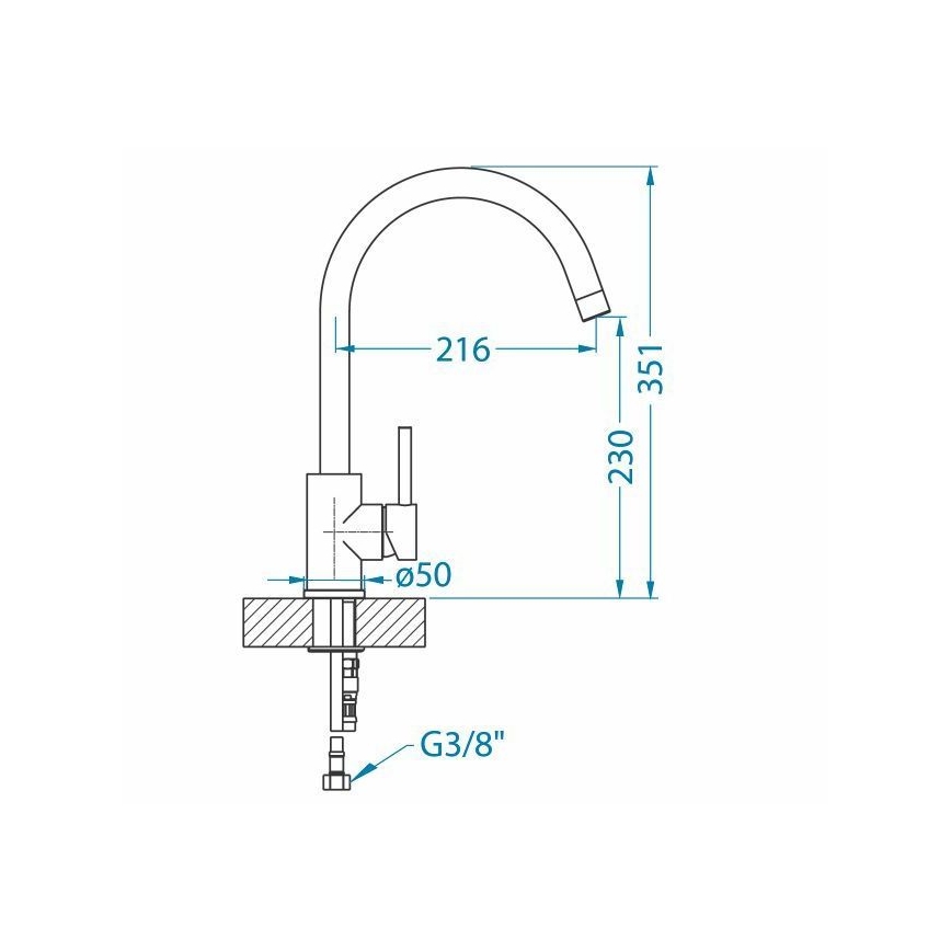 ALVEUS 1129028 - Valamusegisti ELZA 35,1 cm, roostevabast terasest