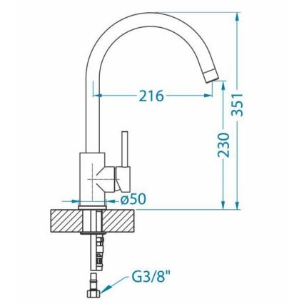 ALVEUS 1129039 - Valamu kraan ROXA 35,1 cm graniit/must