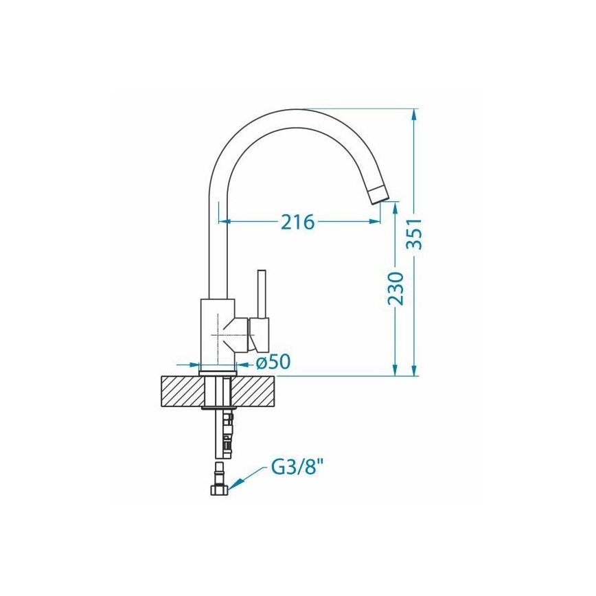 ALVEUS 1129039 - Valamu kraan ROXA 35,1 cm graniit/must