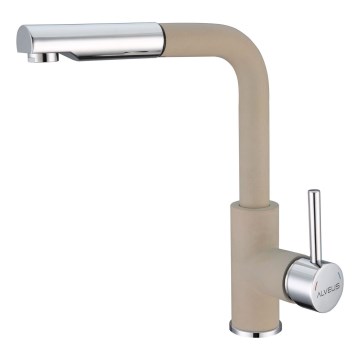 ALVEUS 1129045 - Valamu kraan väljatõmmatava pihustiga SIROS 29,7 cm graniit/beež