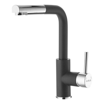 ALVEUS 1129048 - Valamu kraan väljatõmmatava pihustiga SIROS 29,7 cm graniit/must
