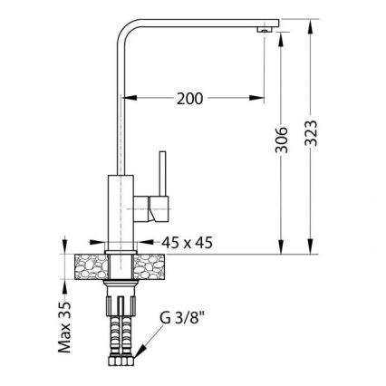 ALVEUS 1136742 - Valamu kraan AFRA 32,3 cm graniit/must