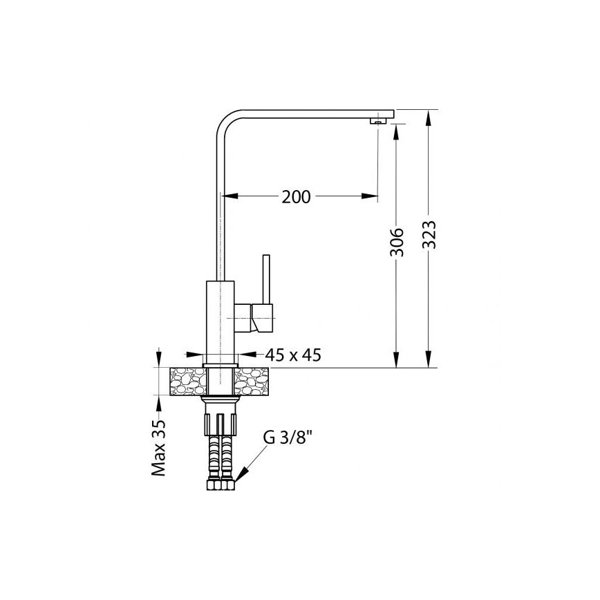 ALVEUS 1136742 - Valamu kraan AFRA 32,3 cm graniit/must