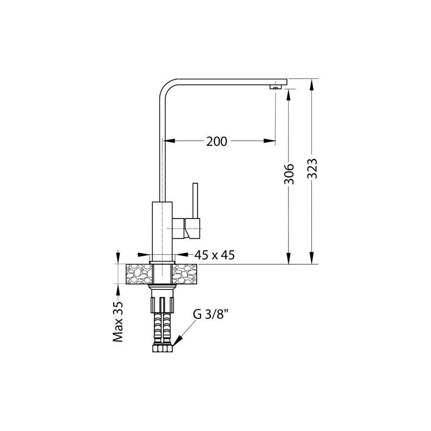 ALVEUS 1136743 - Valamu kraan AFRA 32,3 cm graniit/beež