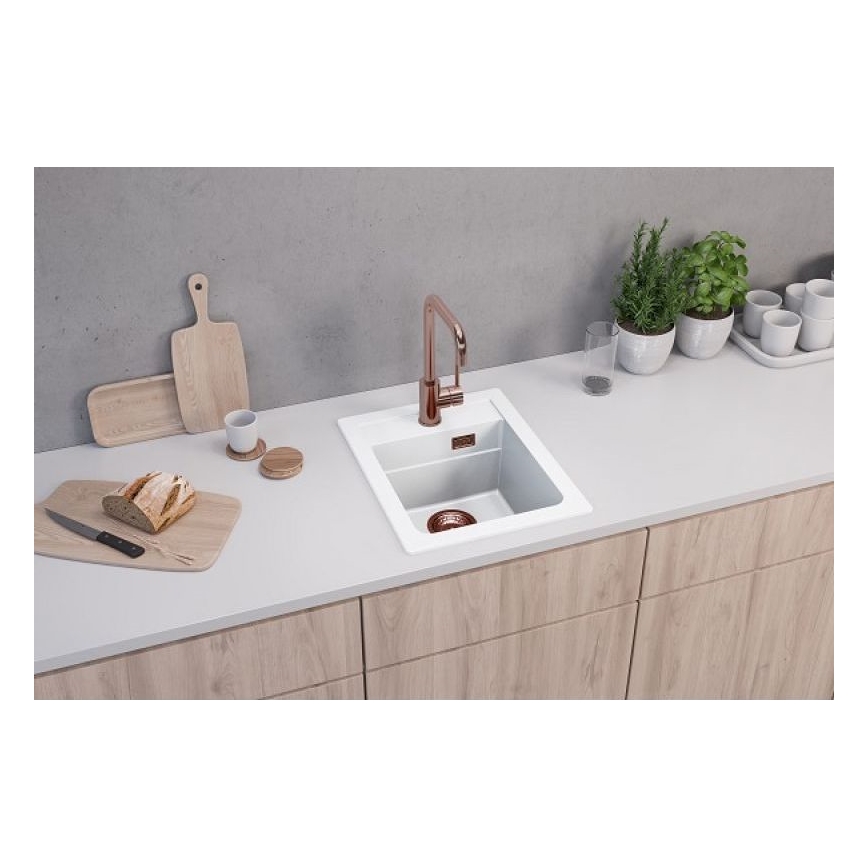 ALVEUS 1139079 - Valamu kööki ATROX 50x40 cm graniit/valge