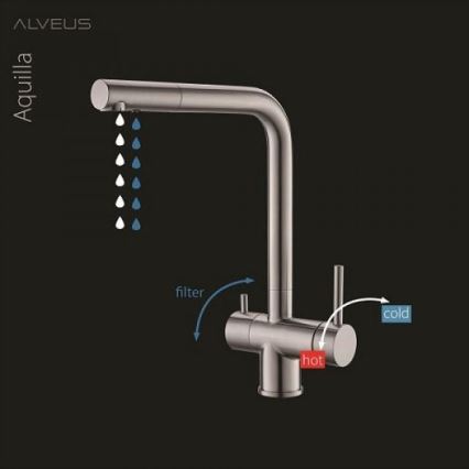 ALVEUS 1139807 - Valamu kraan AGUILA 33,3 cm graniit/beež