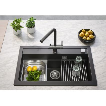 ALVEUS 1139808 - Valamu kraan AGUILA 33,3 cm graniit/must