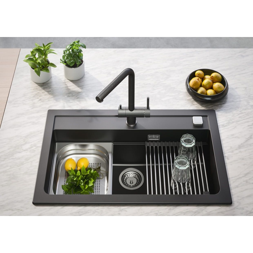ALVEUS 1139808 - Valamu kraan AGUILA 33,3 cm graniit/must
