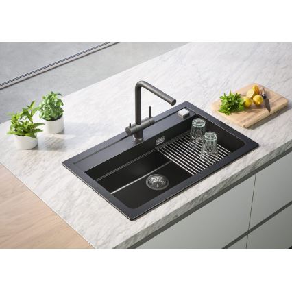 ALVEUS 1139808 - Valamu kraan AGUILA 33,3 cm graniit/must