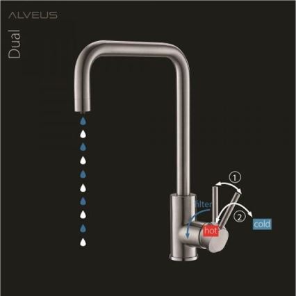 ALVEUS 1139811 - Valamu kraan DUAL 37 cm graniit/beež