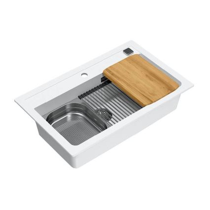 ALVEUS 1140443 - Valamu kööki ATROX 79x50 cm graniit/valge