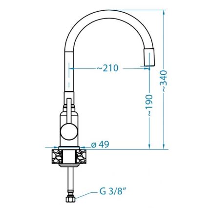 ALVEUS 1144429 - Valamu kraan paindliku varrega MINTAS 34 cm harjatud teras/beež
