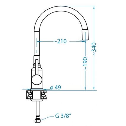 ALVEUS 1144433 - Valamu kraan paindliku varrega MINTAS 34 cm matt must