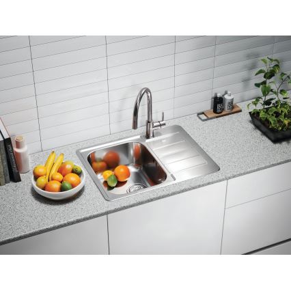 ALVEUS 1144603 - Köögivalamu LINE 61,5x50 cm roostevabast terasest, satiinviimistlusega, ilma ekstsentrilise äravoolumehhanismita