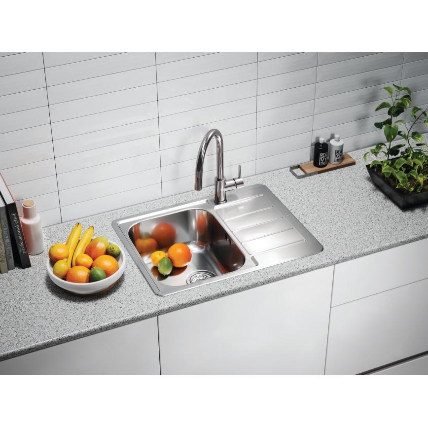 ALVEUS 1144603 - Köögivalamu LINE 61,5x50 cm roostevabast terasest, satiinviimistlusega, ilma ekstsentrilise äravoolumehhanismita