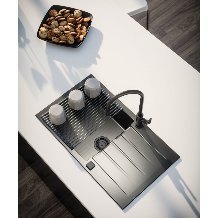 ALVEUS 1148159 - Valamu kööki CADIT 79x50 cm graniit/must