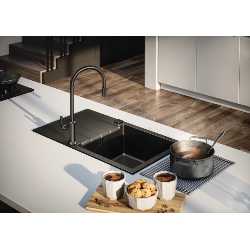 ALVEUS 1148159 - Valamu kööki CADIT 79x50 cm graniit/must