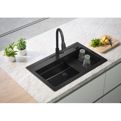 ALVEUS 1148163 - Valamu kööki ATROX 79x50 cm graniit/must