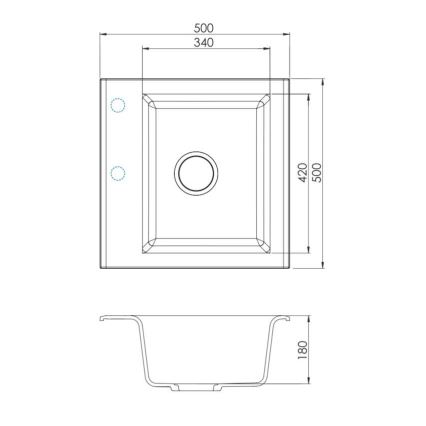 ALVEUS 1149111 - Valamu kööki GEM 50x50 cm graniit/beež