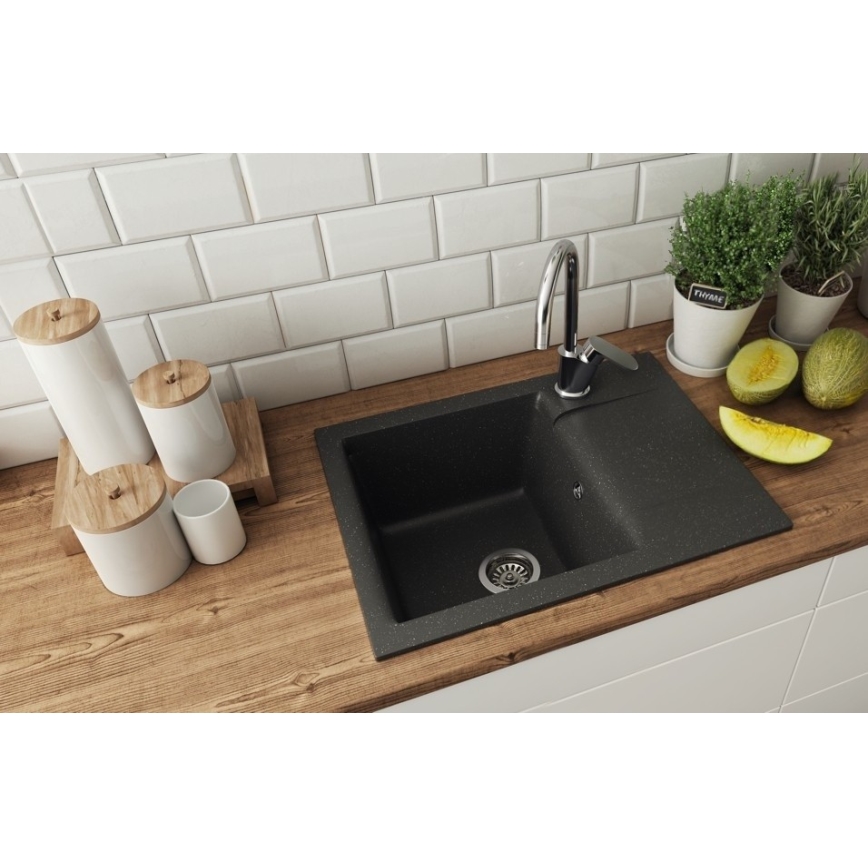 ALVEUS 1149116 - Valamu kööki GEM 59x50 cm graniit/must