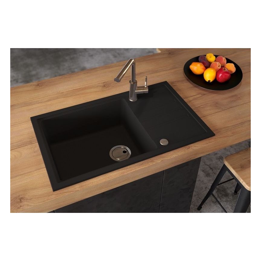 ALVEUS 1149117 - Valamu kööki INTERMEZZO 78x48 cm graniit/must