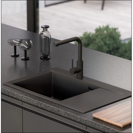 ALVEUS 1149305 - Köögivalamu PURE 79x51,5 cm graniit/must