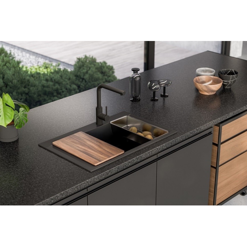 ALVEUS 1149503 - Köögivalamu PURE 79x51,5 cm graniit/must