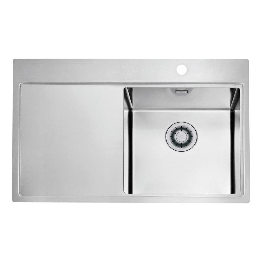 ALVEUS 1149516 - Köögivalamu PURE 79x52,5 cm satiinviimistlusega, parempoolne + sifoon kiire sulgemismehhanismiga