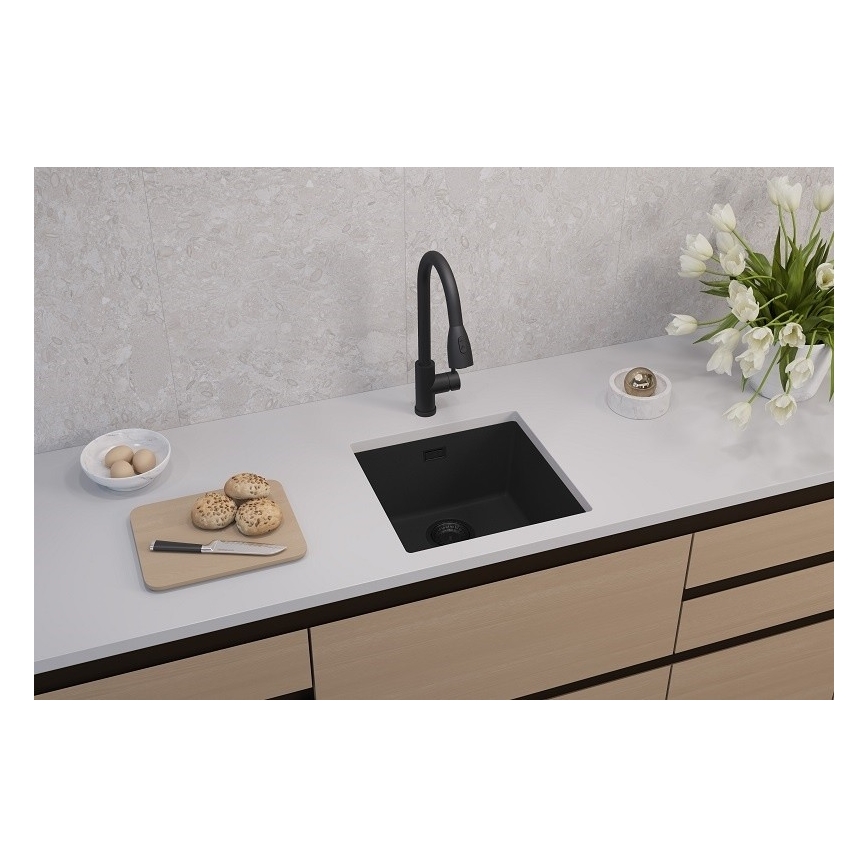 ALVEUS 1150048 - Valamu kööki OMNI 45x45 cm graniit/must