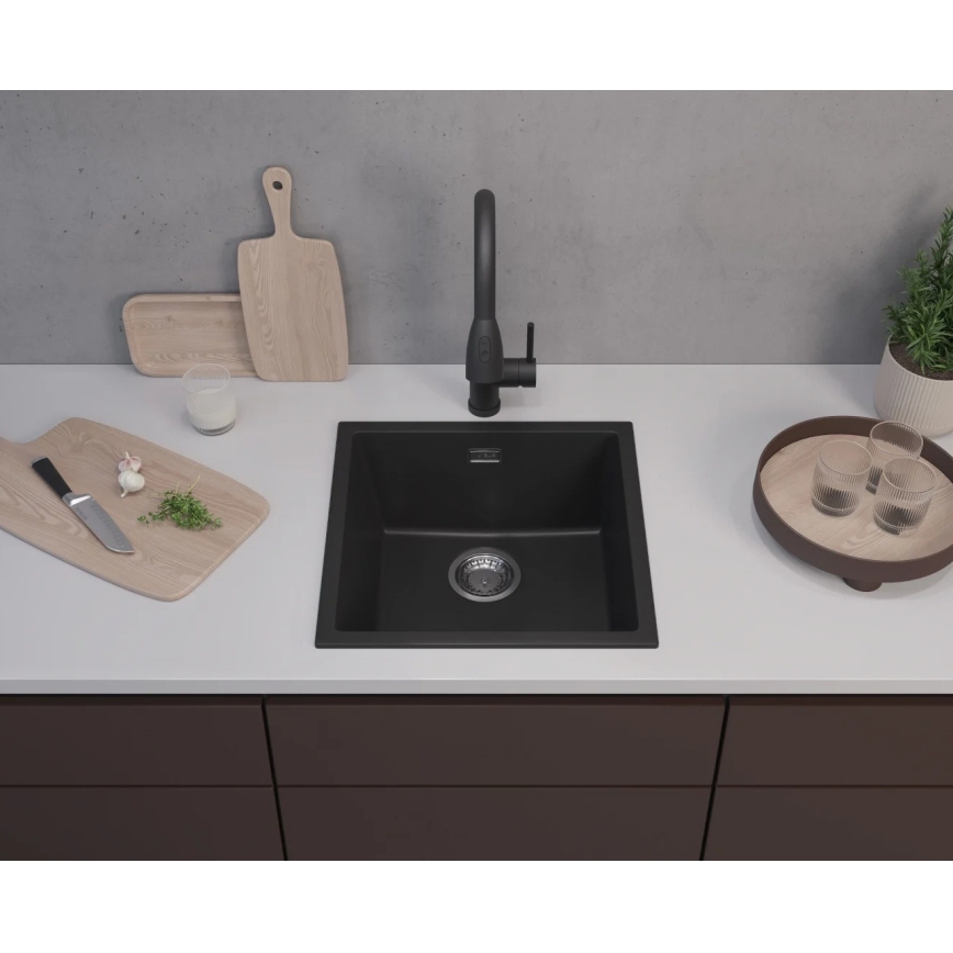 ALVEUS 1150048 - Valamu kööki OMNI 45x45 cm graniit/must