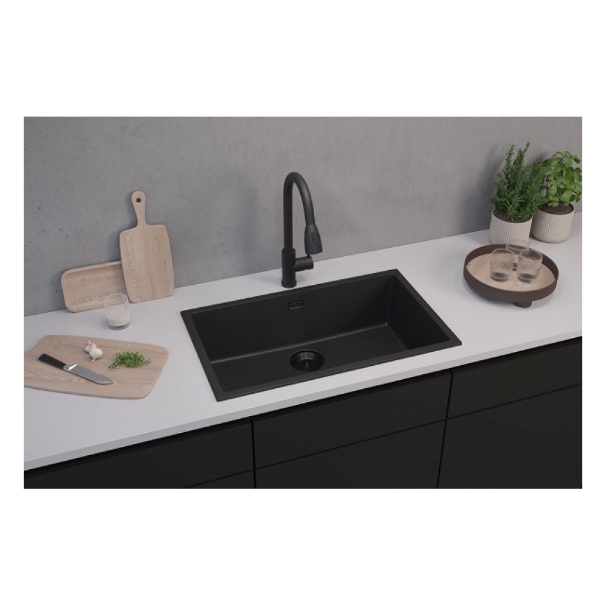 ALVEUS 1150064 - Valamu kööki OMNI 75x45 cm graniit/must