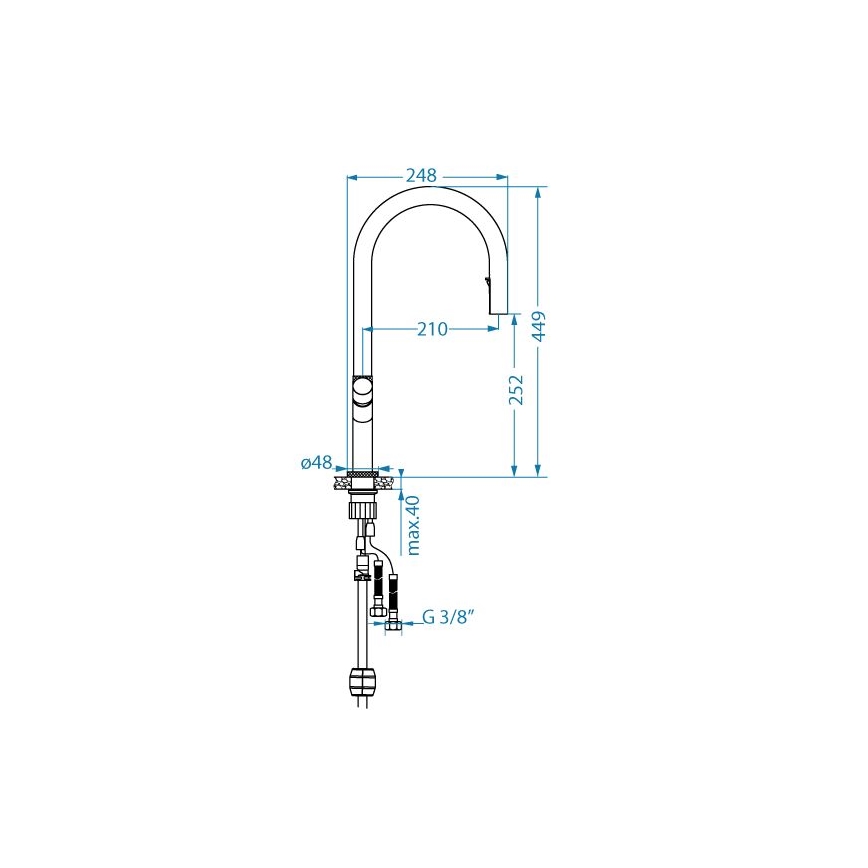 ALVEUS 1150779 - Valamu kraan SWAN 44,9 cm pronks
